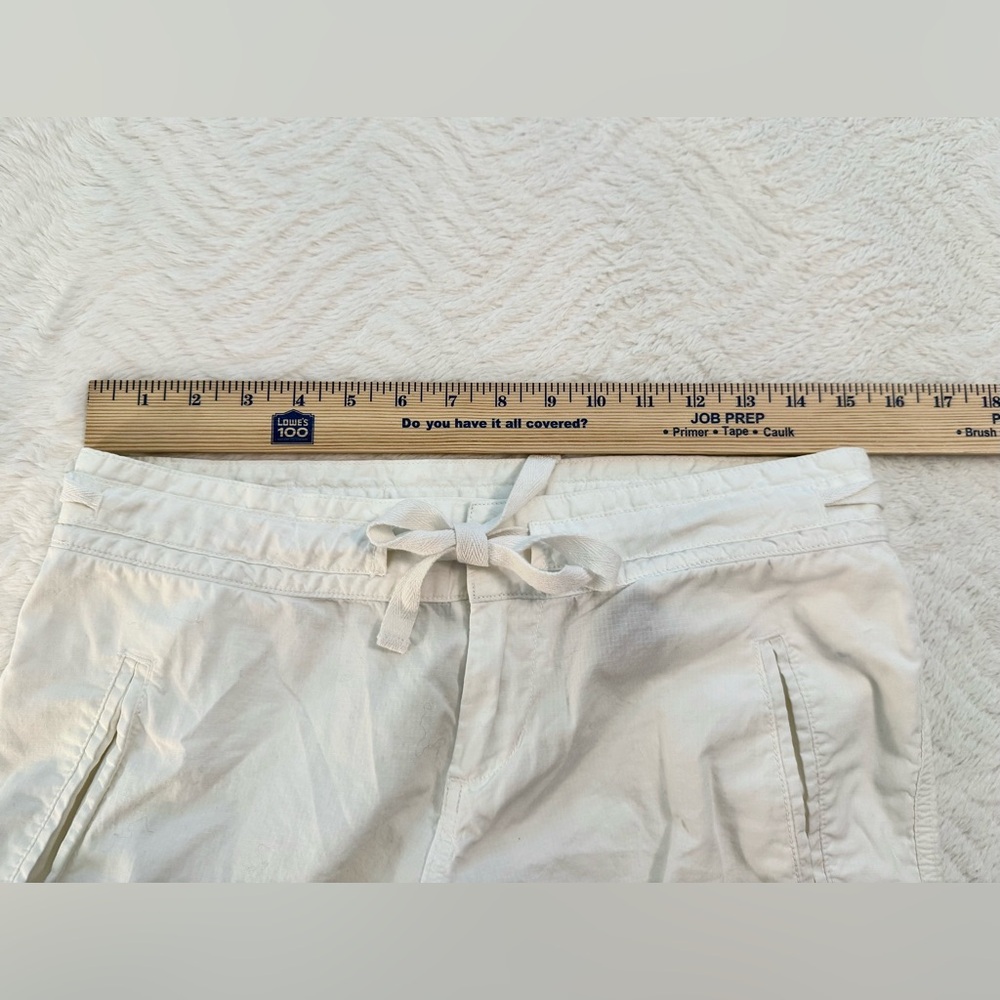 Norma Kamali White Cargo Capri Pants Womens Sz 4 100% Cotton Adjustable Y2K - Picture 10 of 12